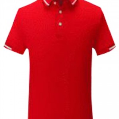 SKP026 Manufacturing short-sleeved POLO shirt Fashion design color collar POLO shirt POLO shirt center back view